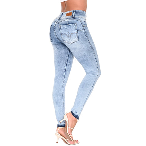 LOWLA 212142 | High Rise Denim Skinny Colombian Jeans for Women | Pantalones Levanta Cola