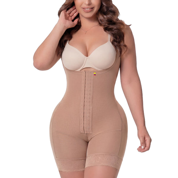 Salome 6211 | Open-Bust Mid-Thigh Postpartum & Post-Op Faja | Stage 2 High Compression
