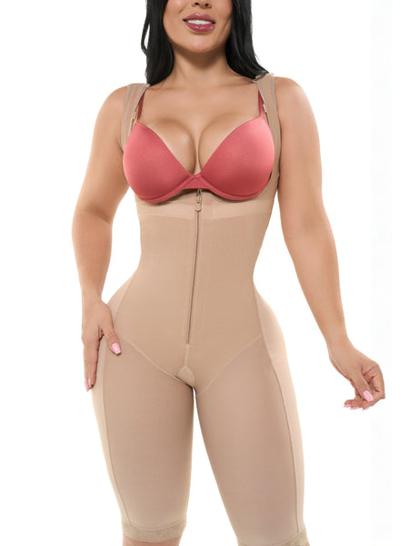 Fajas Salome 232 C | Medium Compression Full Body Shaper | Underarm Control & Invisible Butt Lift