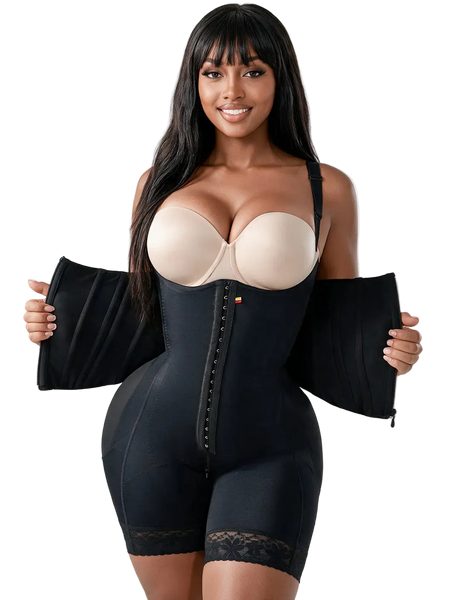 Snatched Body 002417 Open Bust Faja with Overlapping Steel-Boned Waist Cincher