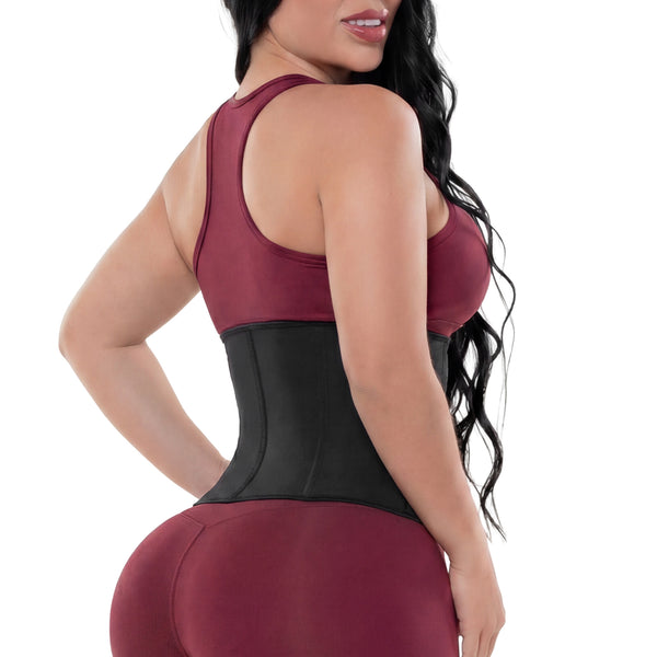 Fajas Salome 852 | Latex Sports Waist Cincher | High Compression Workout Trainer with Adjustable Hooks