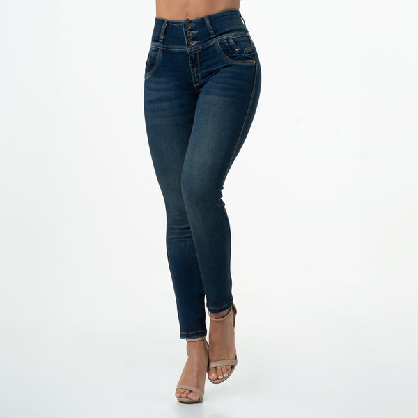 LOWLA 244119 Booty Lifting Colombian High Waisted Skinny Jeans for Women Pantalones Colombianos Levanta Cola Wonderstretch