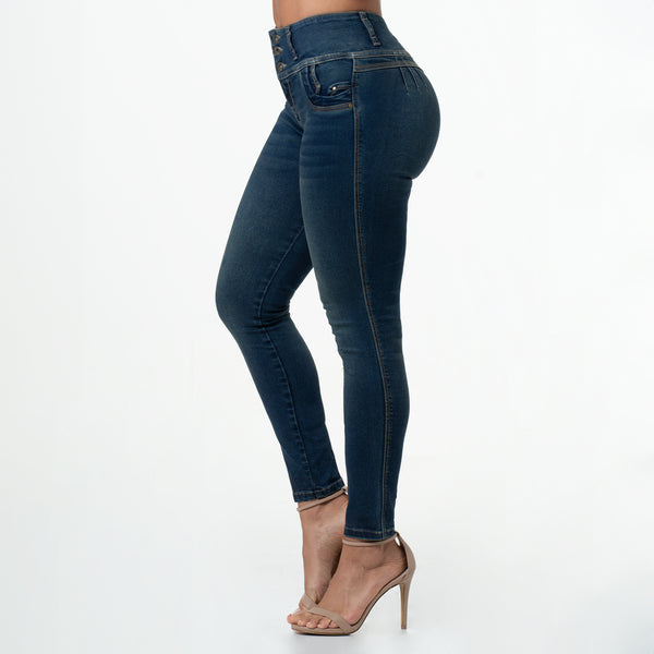 LOWLA 244119 Booty Lifting Colombian High Waisted Skinny Jeans for Women Pantalones Colombianos Levanta Cola Wonderstretch