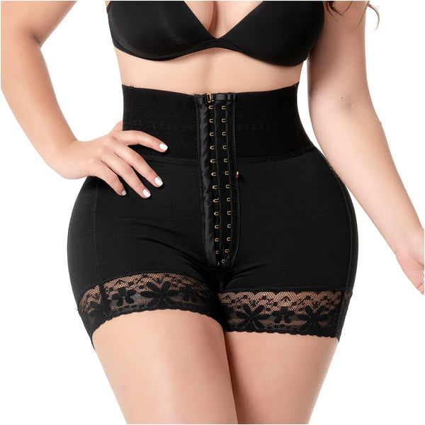 Fajas Salome 07L5 | Butt Lifting Shapewear Shorts with Elastic Waistband and Front Hooks