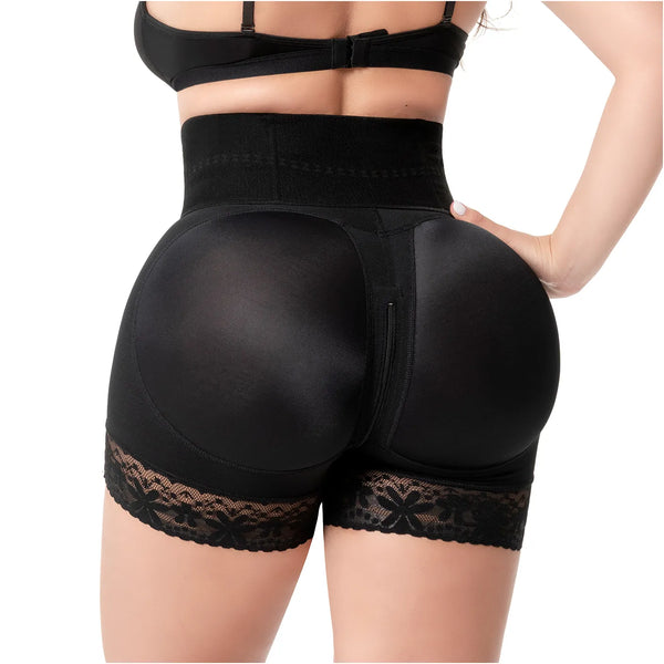 Fajas Salome 07L5 | Butt Lifting Shapewear Shorts with Elastic Waistband and Front Hooks