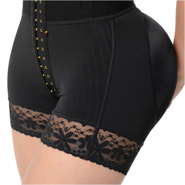 Fajas Salome 07L5 | Butt Lifting Shapewear Shorts with Elastic Waistband and Front Hooks