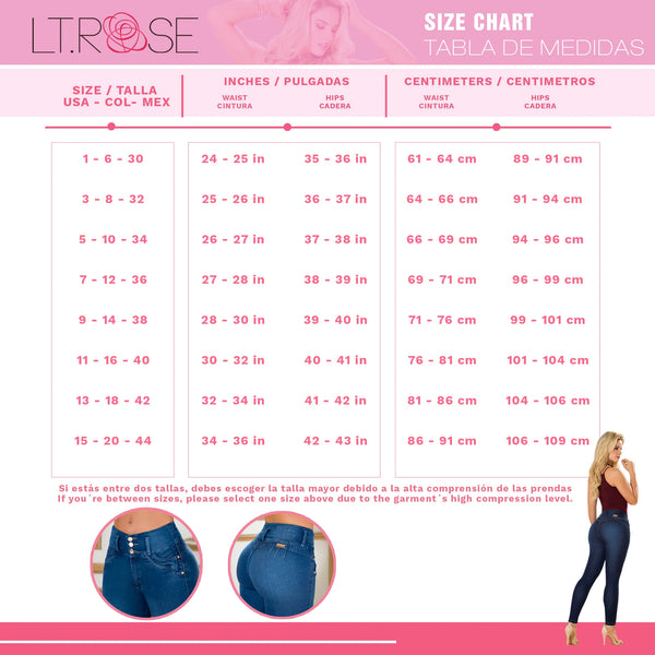 LT.Rose 2405 Colombian Jeans Levanta Cola Butt Lift High Waist Tummy Control