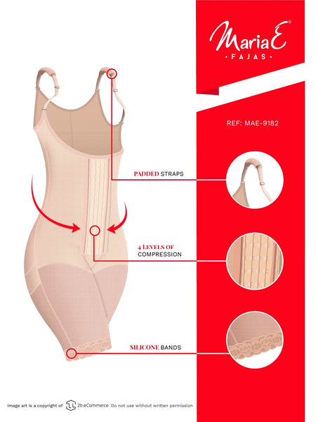 Fajas MariaE 9182 | Postpartum Women's Shapewear with Shoulder Pads | Daily and Postsurgical Use | Powernet