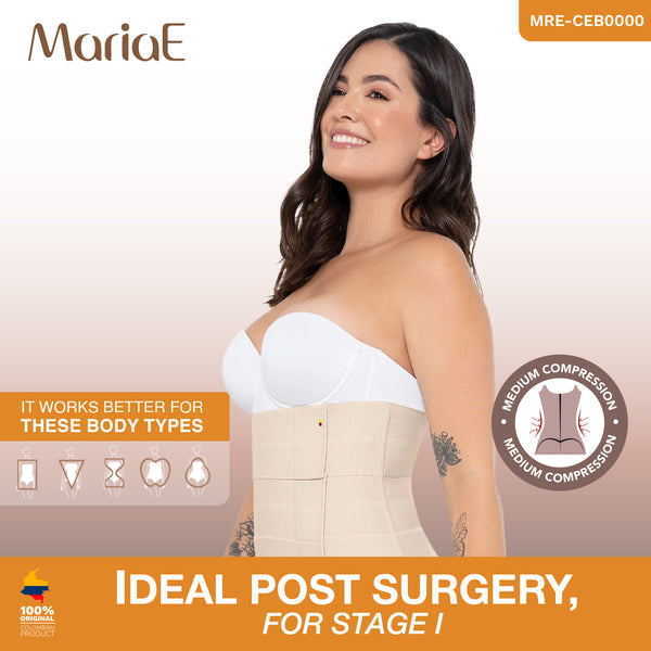 MARIAE CEB0000 Stage 1 Faja Colombiana Post Surgery Waist Binder Medium Control