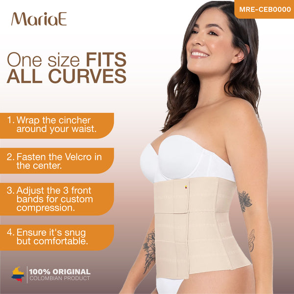 MARIAE CEB0000 Stage 1 Faja Colombiana Post Surgery Waist Binder Medium Control