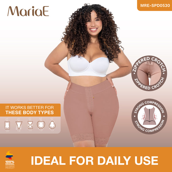 MARIAE SPD0530 Fajas Colombianas Low Rise Shapewear Shorts with Zippered Crotch High Compression | FC302