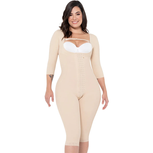 MARIAE FPC7350 Stage 2 Faja Colombiana Post Surgery Postpartum Shapewear for C-section with Sleeves Knee Length | FQ114 | 9142