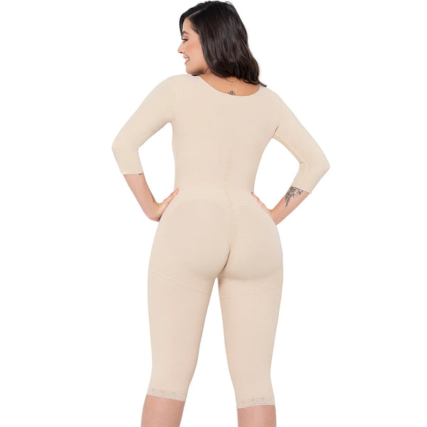 MARIAE FPC7350 Stage 2 Faja Colombiana Post Surgery Postpartum Shapewear for C-section with Sleeves Knee Length | FQ114 | 9142