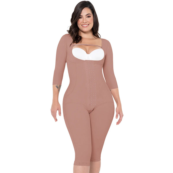 MARIAE FPC7350 Stage 2 Faja Colombiana Post Surgery Postpartum Shapewear for C-section with Sleeves Knee Length | FQ114 | 9142