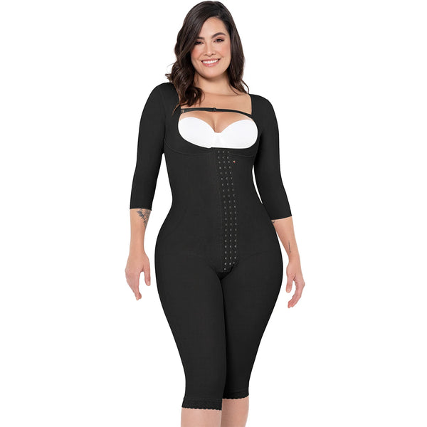 MARIAE FPC7350 Stage 2 Faja Colombiana Post Surgery Postpartum Shapewear for C-section with Sleeves Knee Length | FQ114 | 9142