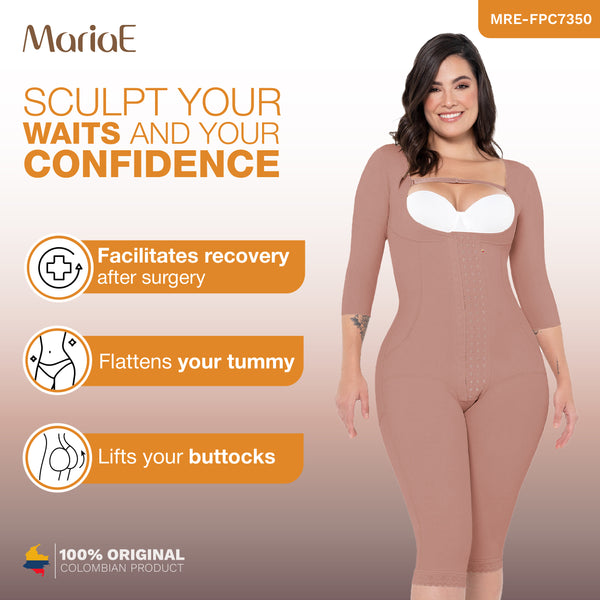 MARIAE FPC7350 Stage 2 Faja Colombiana Post Surgery Postpartum Shapewear for C-section with Sleeves Knee Length | FQ114 | 9142