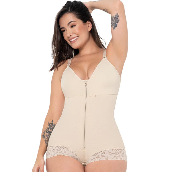 MARIAE FPF2610 Faja Colombiana Pospartum & Daily Use Hiphugger Shapewear Bodysuit with Built-Bra | FU122