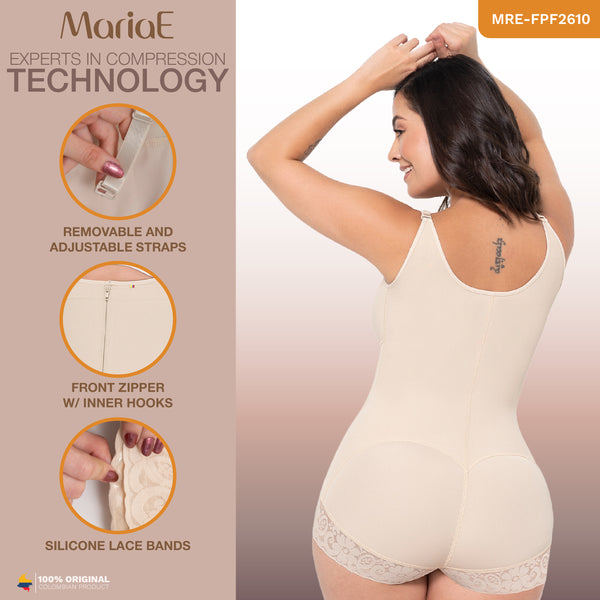 MARIAE FPF2610 Faja Colombiana Pospartum & Daily Use Hiphugger Shapewear Bodysuit with Built-Bra | FU122