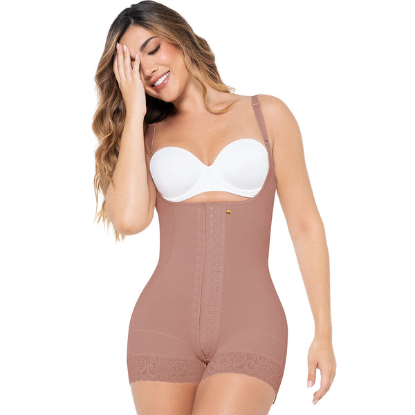 MARIAE FPT1530 Stage 2 Faja Colombiana Post Surgery High Compression Garment Mid Thigh & Open Bust | FQ110