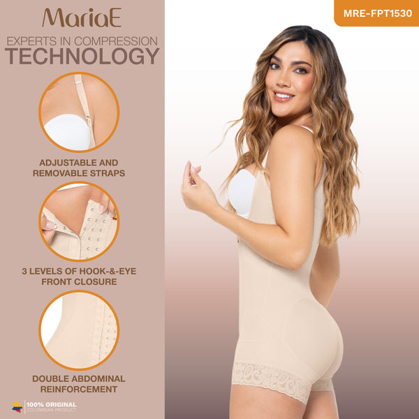 MARIAE FPT1530 Stage 2 Faja Colombiana Post Surgery High Compression Garment Mid Thigh & Open Bust | FQ110