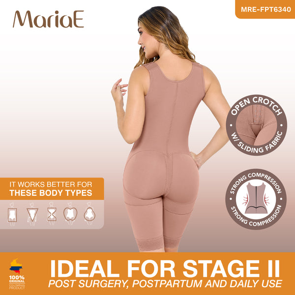 MARIAE FPT6340 Stage 2 Faja Colombiana Postpartum Post Surgery Shapewear Bodysuit Mid Thigh | FQ115