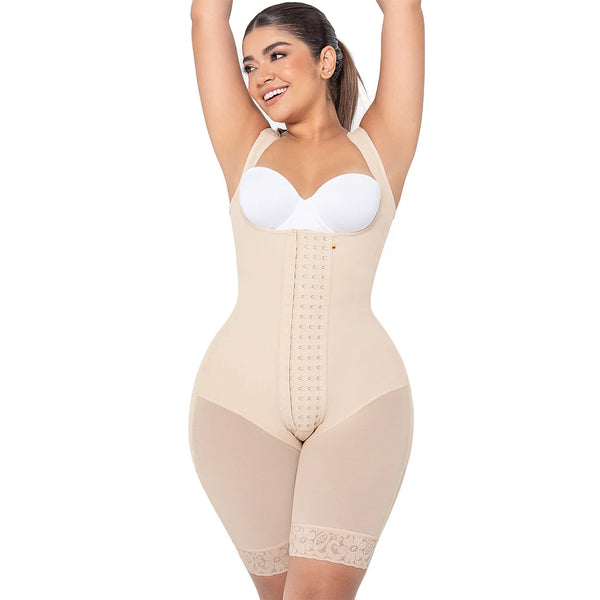 MARIAE RXC5330 Fajas Colombianas Reductoras Moldeadoras Daily Use Shapewear Bodysuit Mid Thigh & Open Bust | RA005