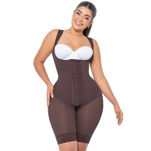 MARIAE RXC5330 Fajas Colombianas Reductoras Moldeadoras Daily Use Shapewear Bodysuit Mid Thigh & Open Bust | RA005