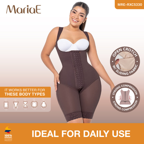 MARIAE RXC5330 Fajas Colombianas Reductoras Moldeadoras Daily Use Shapewear Bodysuit Mid Thigh & Open Bust | RA005