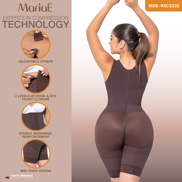 MARIAE RXC5330 Fajas Colombianas Reductoras Moldeadoras Daily Use Shapewear Bodysuit Mid Thigh & Open Bust | RA005