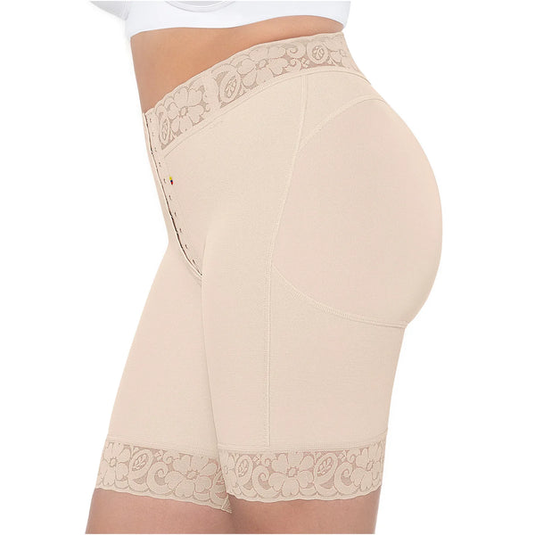 MARIAE SPD0530 Fajas Colombianas Low Rise Shapewear Shorts with Zippered Crotch High Compression | FC302