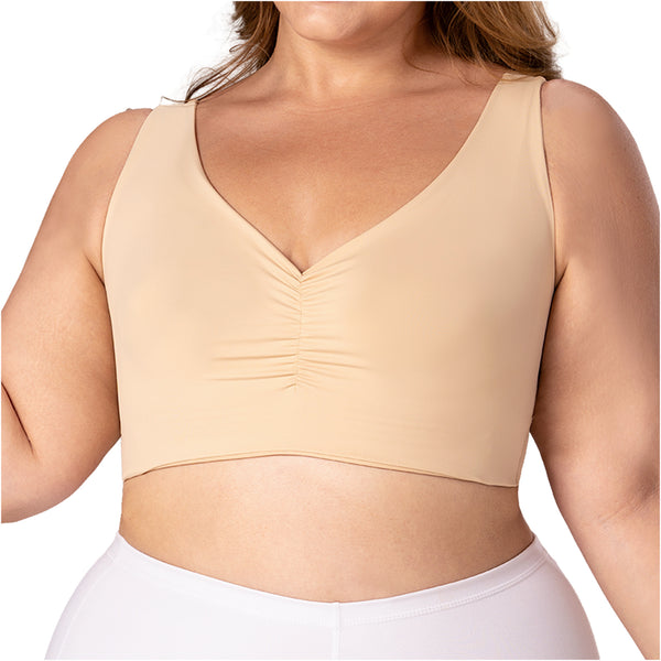 Fajas MYD B06006 V-Neck Lift Top | Seamless Pre-Molded Bra