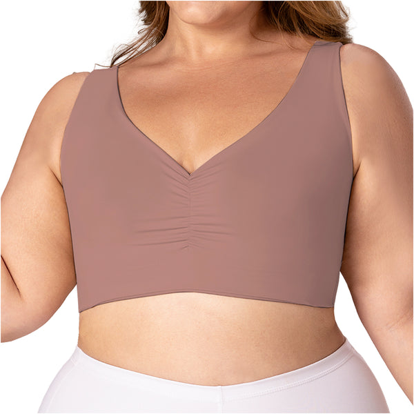 Fajas MYD B06006 V-Neck Lift Top | Seamless Pre-Molded Bra