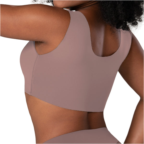 Fajas MYD B06006 V-Neck Lift Top | Seamless Pre-Molded Bra