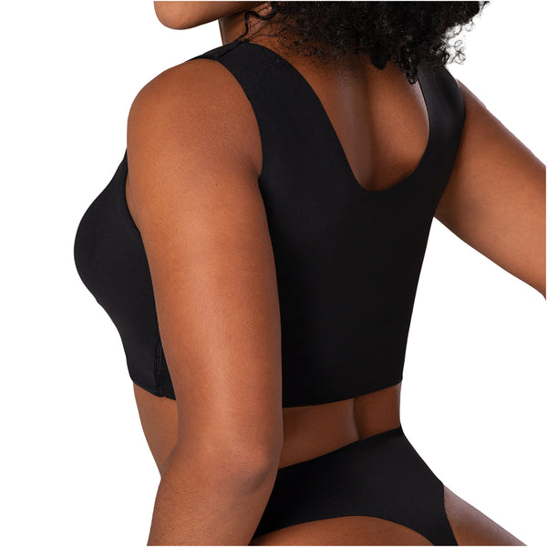 Fajas MYD B06006 V-Neck Lift Top | Seamless Pre-Molded Bra