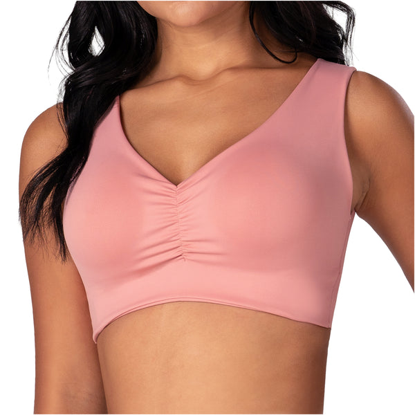 Fajas MYD B06006 V-Neck Lift Top | Seamless Pre-Molded Bra