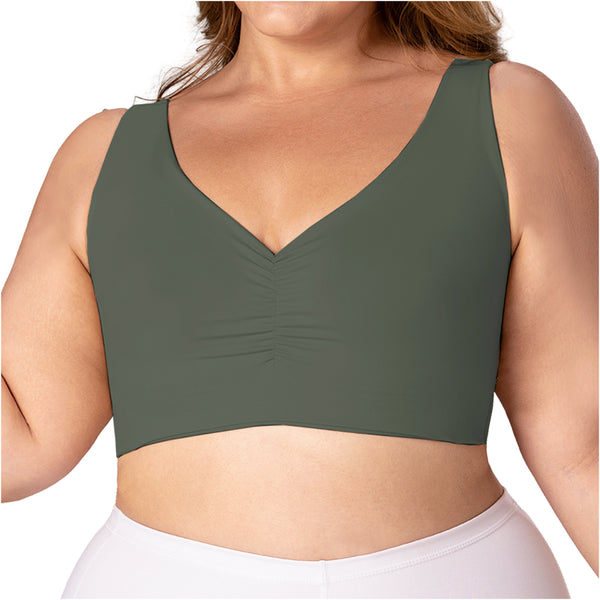 Fajas MYD B06006 V-Neck Lift Top | Seamless Pre-Molded Bra