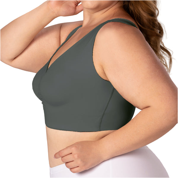 Fajas MYD B06006 V-Neck Lift Top | Seamless Pre-Molded Bra