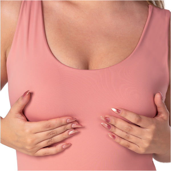 Fajas MYD BD06010 Seamless Basic Bodysuit | Light Control Thong Shaper w/ Removable Cup