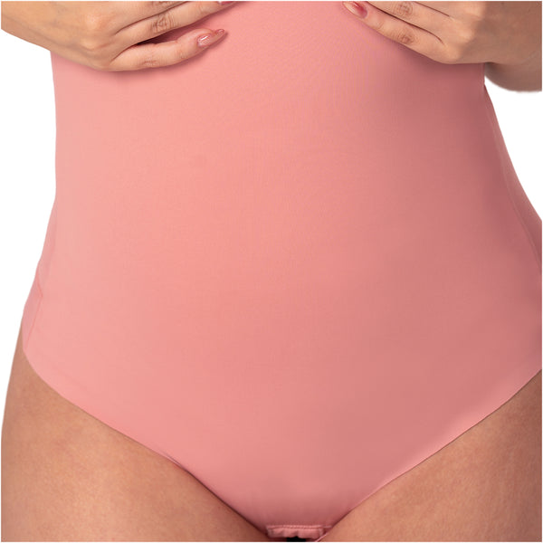 Fajas MYD BD06010 Seamless Basic Bodysuit | Light Control Thong Shaper w/ Removable Cup