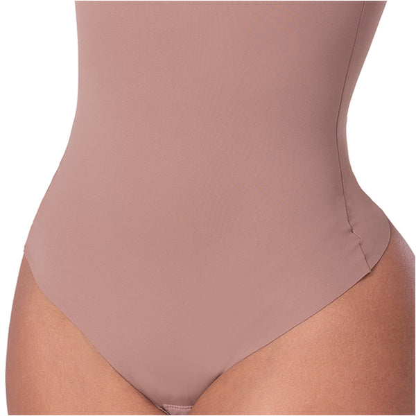 Fajas MYD BD06014 Flutter-Sleeve Bodysuit | Light Control V-Neck Shaper