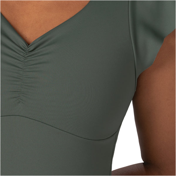 Fajas MYD BD06014 Flutter-Sleeve Bodysuit | Light Control V-Neck Shaper