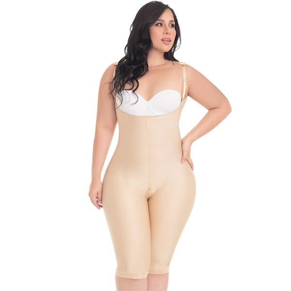 MYD F0072 Knee Length Open Bust Faja Colombiana Seamless Shapewear Tummy Control