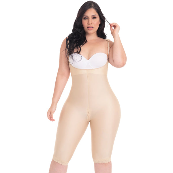 MYD F0072 Knee Length Open Bust Faja Colombiana Seamless Shapewear Tummy Control