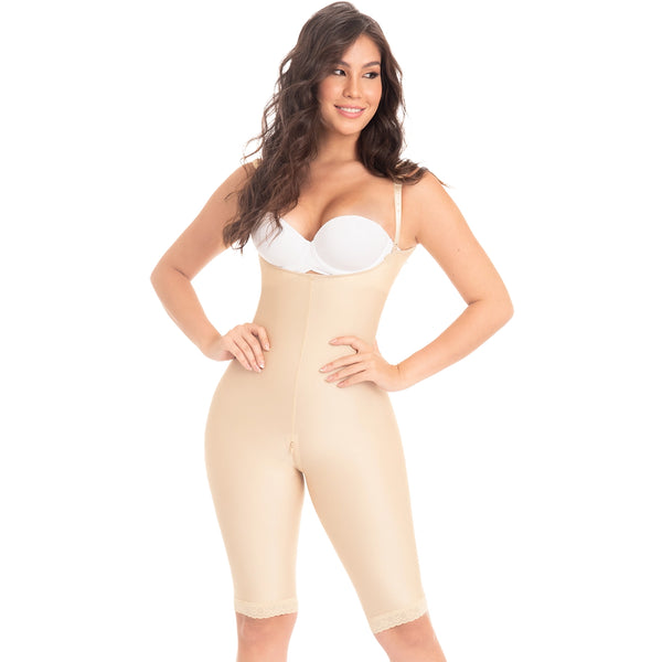 MYD F0072 Knee Length Open Bust Faja Colombiana Seamless Shapewear Tummy Control