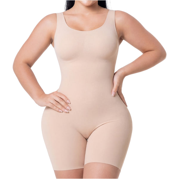 Fajas Salome 248032 | Mid-Thigh Bodysuit | Seamless Tummy Control & Pre-Molded Butt Lift