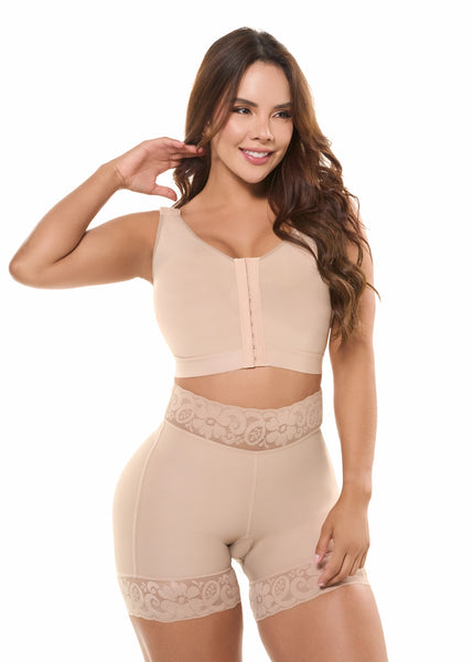 Fajas Salome 0321 | High Waist Compression Slimmer Butt Lifter Shapewear Shorts | Powernet
