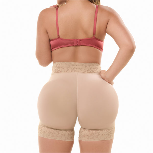 Fajas Salome 614-B Padded Butt Lift Shorts | Powernet Tummy & Thigh Shaper with Built-in Internal Enhancement