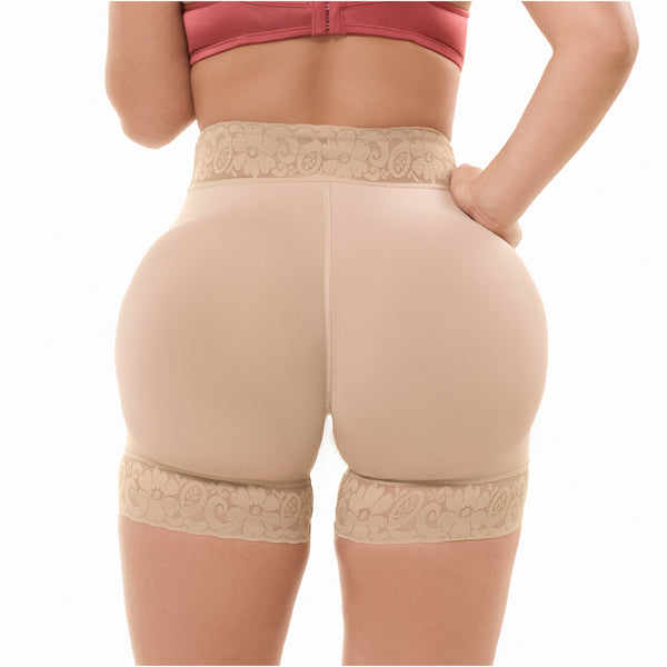 Fajas Salome 614-B Padded Butt Lift Shorts | Powernet Tummy & Thigh Shaper with Built-in Internal Enhancement