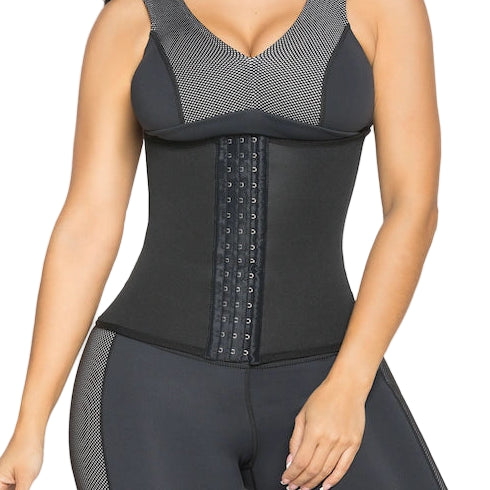 Fajas Salome 852 | Latex Sports Waist Cincher | High Compression Workout Trainer with Adjustable Hooks