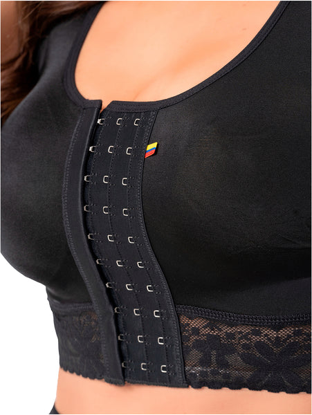 Fajas Salome 02L4 | Stage 1 Post-Surgery Compression Bra | Adjustable Support for Augmentation & Reduction